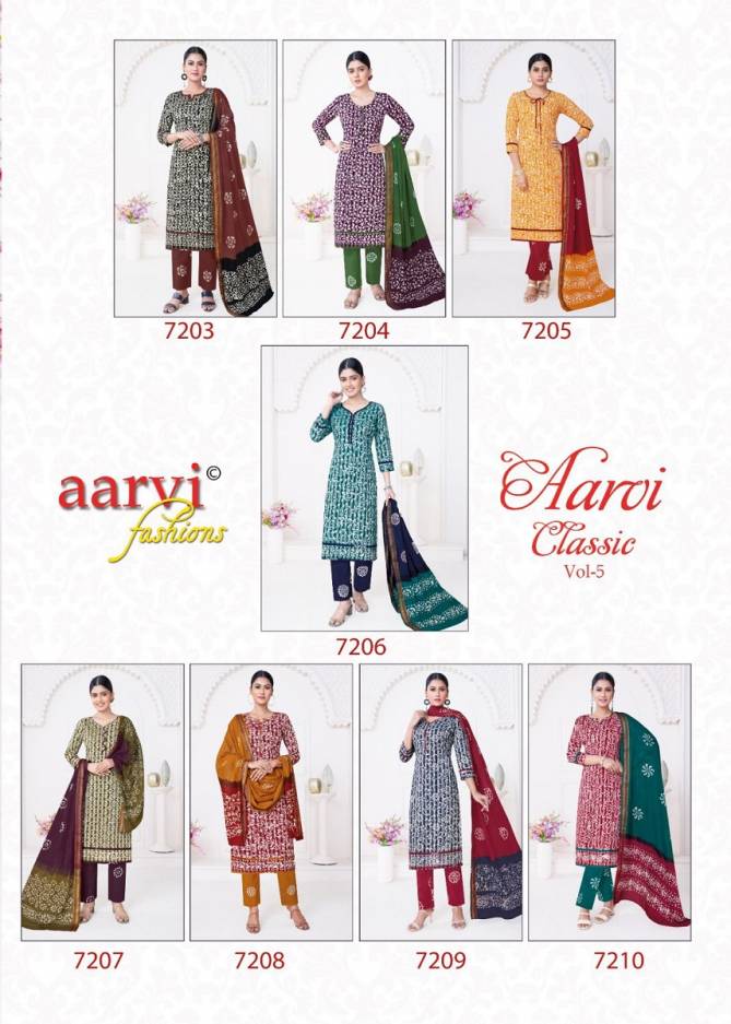 Aarvi Fashion Classic Vol 5 Battik Printed Readymade Dress